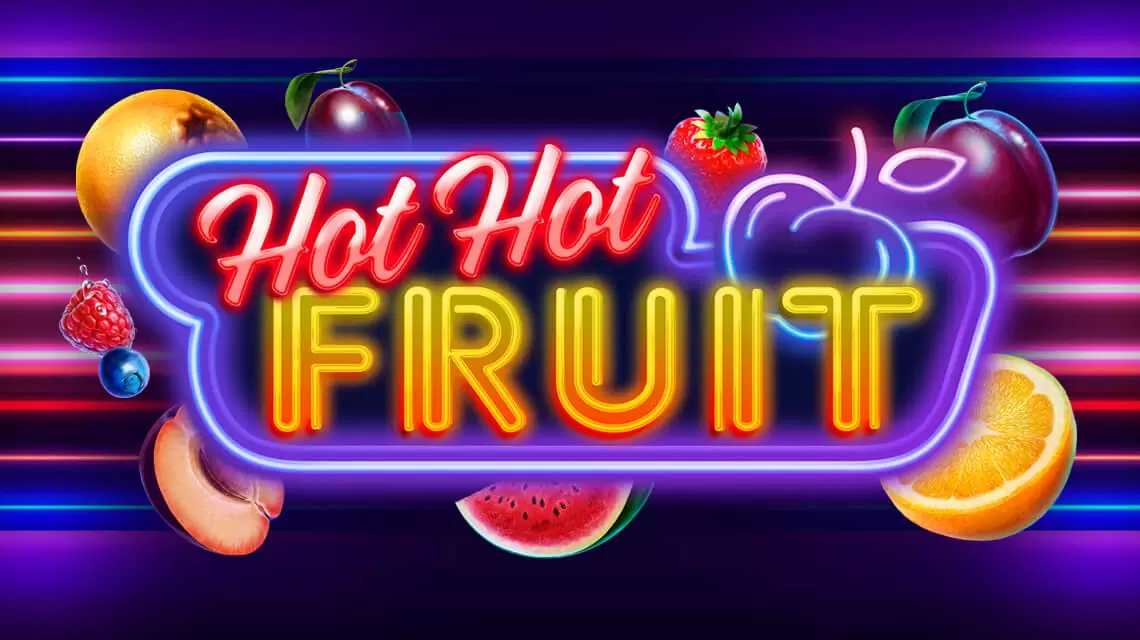 Hot Hot Fruit slot showing classic fruits, lucky sevens, with flame effects from Hot Hot Respin feature transforming symbols